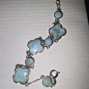 Elegant Silver and Blue Gemstone Bracelet